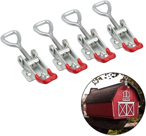 Tanice 4PCS Adjustable Toggle Clamp 180kg 400Lbs Holding Capacity Hasp Clamp Steel Latch Catch Clip Pull Action Latch for Tool Boxes, Trunk, Cases...