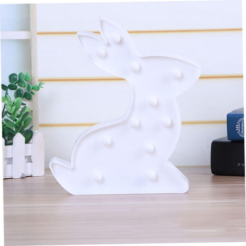 Rabbit Marquee Sign Easter Lights, Bunny Neon Sign, Decorative Bunny Night Light, LED Lighted Easter Bunny Marquee Wall Sign for Bedroom Cafe Part...