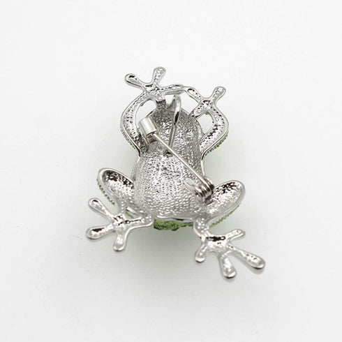 VALICLUD 3D Green Frog Necklace for Women Crystal Frog Jewelry Frog Brooch with Silver Chain Alloy Frog Stuff Animal Frog Jewelry Frogs Charm (5. ...