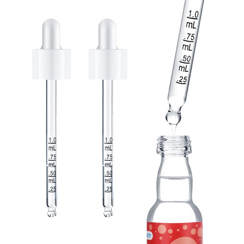 Glass Dropper Pipettes Compatible with Sodastream Bubly Drops, Bubbly Drops Flavors Pipettes Bottle for Soda Stream Accessories, White, 2pcs...