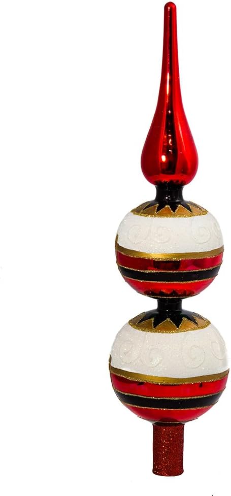 Kurt Adler Glass Nutcracker Treetop, 13-Inch...