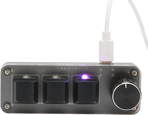 SUNGOOYUE USB 3 Key Keypad, Multifunctional Shortcut RGB Backlight Mini Mechanical Keyboard with Knob for DIY Programming Gaming...