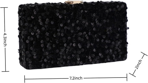 Small Sequins Clutch Purse Top Handle Evening Handbag Mini Square Shoulder Crossbody Bag...