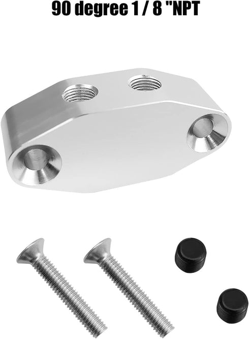 LS Oil Port Adapter 90 Degree 1/8" NPT LS Twin Turbo Oil Feed Line Adapter Oil Port Supply Adapter Plate...