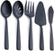 Matte Black Large Serving Utensil Set, FULLYWARE Stainless Steel Large Hostess Serving Set, include Serving Spoon, Slotted Serving Spoon, Serving ...