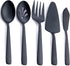 Matte Black Large Serving Utensil Set, FULLYWARE Stainless Steel Large Hostess Serving Set, include Serving Spoon, Slotted Serving Spoon, Serving ...