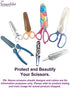Scissors sheaths by SCISSORFOBZ with ScissorGripper -VALUE PACK-4 sizes- Designer Scissor Covers Holders for embroidery sewing quilting - Quilters...