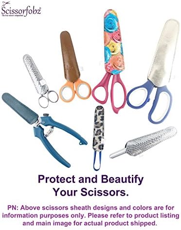 Scissors sheaths by SCISSORFOBZ with ScissorGripper -VALUE PACK-4 sizes- Designer Scissor Covers Holders for embroidery sewing quilting - Quilters...