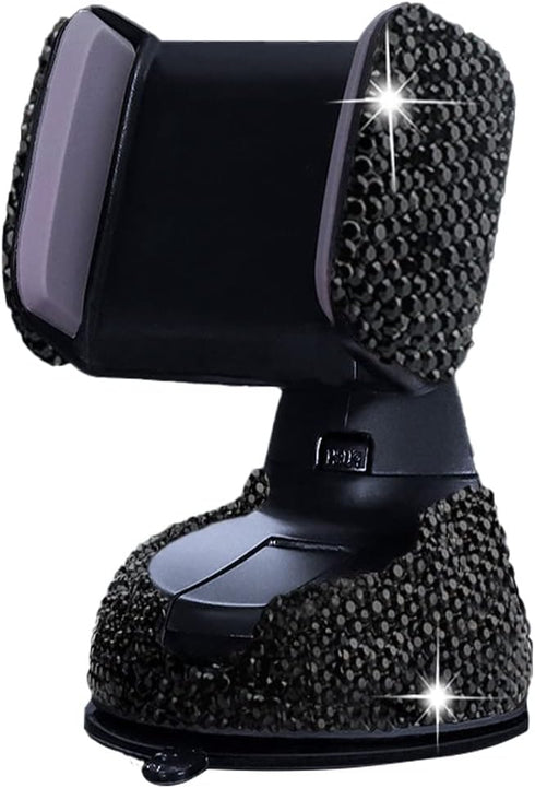 SUNCARACCL Bling Car Phone Holder, 360°Adjustable Crystal Auto Phone Mount Universal Rhinestone Car Stand Phone Holder Car Accessories for Windshi...