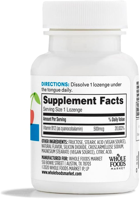 365 by Whole Foods Market, Vitamin B12 500MCG, 50 LOunceanges...