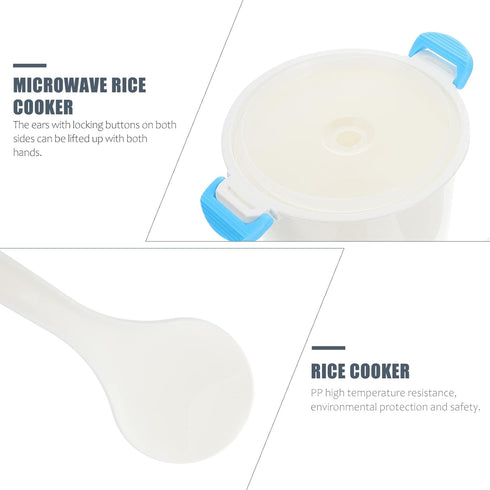 Microwave Rice Steamer Rice Cooker Double vent design, convenient for steam discharge, without generating air pressure. Rice Cooker Small Microwav...