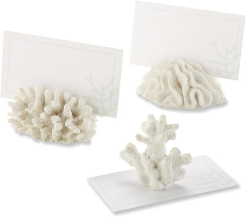 Kate Aspen Seven Seas Coral Place Card Holders - Set of 6 Coastal-Inspired Table Place Cards with Holders - Beach Wedding Decorations - Nautical T...