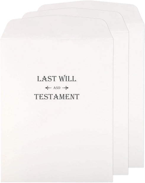 Qilery 3 Pieces Oversized Last Will And Testament Envelopes 10.2 x 12.9 Inch Self Adhesive Tear Resistant Envelopes White Large Mailing Envelopes ...