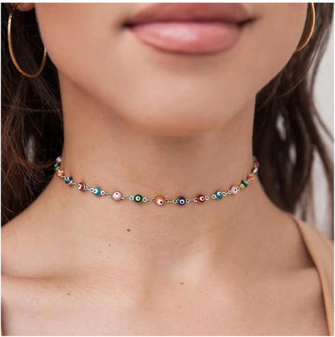 Kercisbeauty Evil Eyes Choker for Women Gold Necklace for Party Gift Her Jewelry...