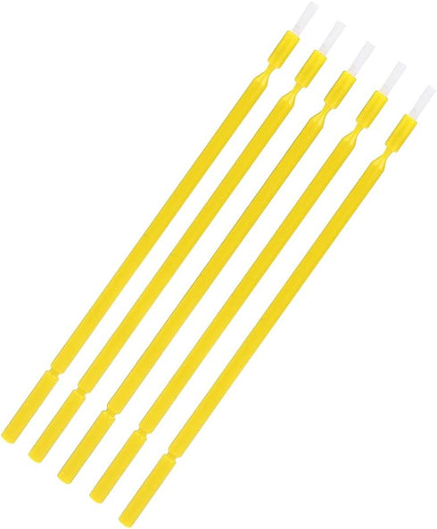 Garosa 200Pcs Interdental Brush Dental Disposable Micro Applicator Brush Sticks Oral Dental Hygiene Tooth Cleaning Tool Disposable Applicators(Yel...