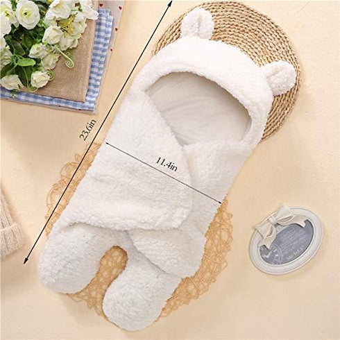Baby Swaddle Blanket Boys Girls Cute Cotton Plush Receiving Blanket Soft Newborn Sleeping Wraps for Infant 0-6 Months...