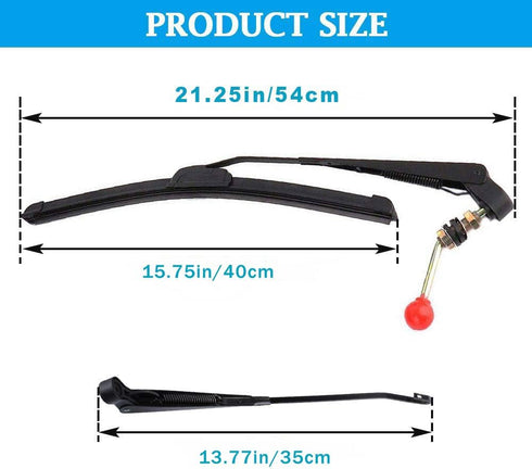 Gekufa UTV Hand Operated Windshield Wiper Manual Wiper with 15.7’’ Wiper Blade Compatible with Polaris Ranger 570 800 900 1000, Polaris RZR 800 90...