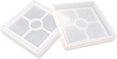 Honbay 2PCS Silicone Coaster Molds Square Shape Coaster Resin Molds Jewelry Storage Plate Dish Casting Mold for Craft Jewelry Making...
