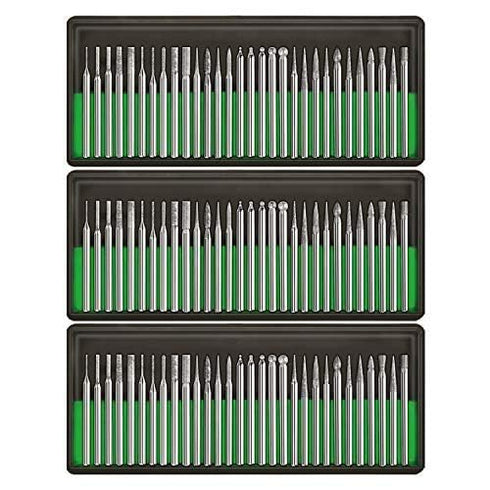 Diamond Burr Bits Drill Kit for Rotary Tool Metal Woodworking Router Grinding Engraving Carving- 1/8"(3mm) Shank Pack of 90Pcs/ 3 Sets...