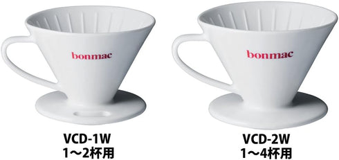VCD-2W #897182 Coffee Dripper Conical V-Shaped Porcelain Dripper for 1-4 Cups...