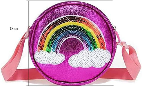 Rainbow Purse for Little Girls - Cute Rainbow Purse Toddler, Princess Crossbody Bag with Rainbow Keychain for Kid Girls...