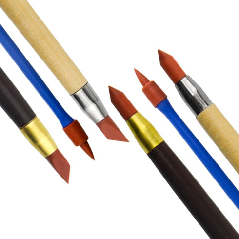 TOVOT 8PCS Rubber Tip Paint Brushes Two-Head Clay Shaper Tools Sculpture Carving Tools for Modeling Craving Shaping...