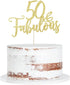 Golden 50 & Fabulous Cake Topper,50 Birthday Cake Topper?50th Birthday Party Decorations....