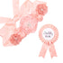 Blush Peach Maternity Sash & Dad to be Corsage Kit - Baby Shower Sash Baby Boy Pregnancy Sash Keepsake Baby Shower Flower Belly Belt...