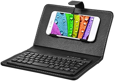 Wireless Bluetooth Keyboard for Phone, Mini Portable Bluetooth Keyboard with A Protective Case Foldable Keyboard for Width of 6 9.5cm Bluetooth Ce...