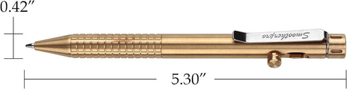 SMOOTHERPRO Heavy Weight Solid Brass Bolt Action Pen Compatible with Parker Refill for Tremor Parkinson Arthritic Hands EDC Office Business Signat...