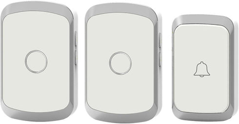 Long qi Doorbell wireless home ultra remote electronic remote control switch no punching one tow one tow two villa elderly caller (Silver (one but...