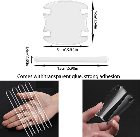 10 pcs Car Door Handle Protector and Mirror Rain Visor Guard, BOSOIRSOU Silicone Auto Transparent Paint Scratch Protective Film Cover Side Sticker...
