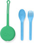 Omie OmieBox Kids Utensils Set with Case - 2 Piece Plastic, Reusable Fork and Spoon Silverware with Pod for Kids (Mint Green)...