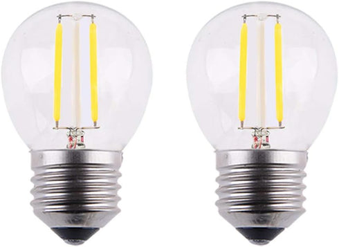 Dimmable A15 Style Mini LED Globe Bulb with LED Filament, 2W 200lm, 25W Incandescent Replacement, E26 Regular Base, 2700K Warm White Light Color, ...