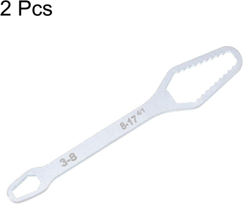 2pcs Double-Ended Torx Wrench 1/8"-11/16"(3-17mm) Multifunctional Universal Self-Tightening Wrench Tool 0.14" Thick Torx Spanner Key Set for Outdo...