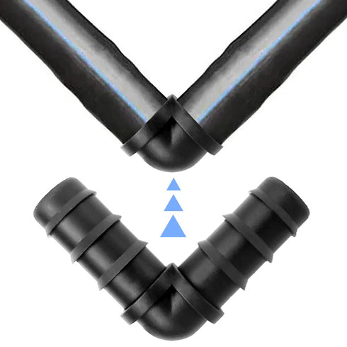 20 Pieces drip irrigation hose connectors, black elbow, applicable to 1/2 inch (16mm) hose, with barb connector...
