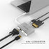 USB C to HDMI DVI VGA USB 3.0 Adapter,USB 3.1 Type-C 4in1 Hub to HDMI DVI 4K VGA USB Adaptor Converter (Thunderbolt 3 Compatible), USB-C Adapter f...