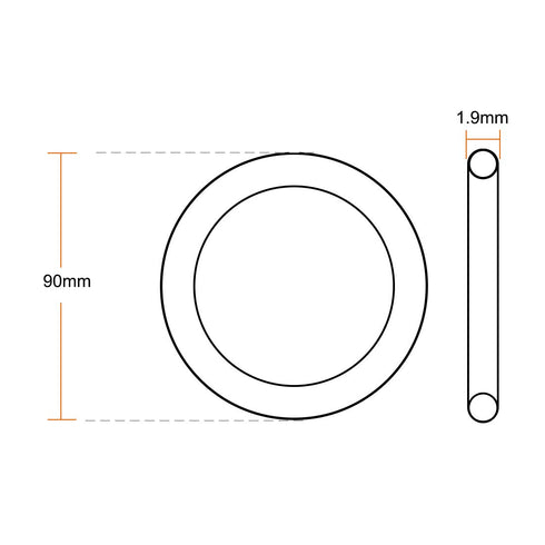 uxcell Silicone O-Rings, 90mm OD 86.2mm ID 1.9mm Width VMQ Seal Gasket for Compressor Valves Pipe Repair, White, Pack of 10...