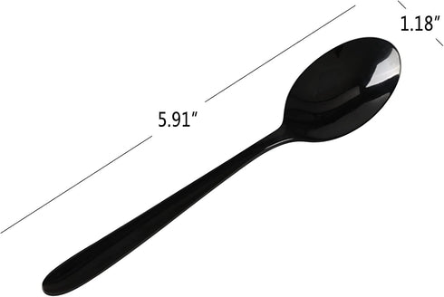 16-Piece Black Stainless Steel Teaspoon, Small Tea Spoon...