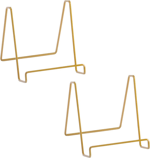 TRIPAR Square Metal Wire Stand, Gold Finish (2 Pack, 6-Inch Depth) - Tabletop Display - Handcrafted Edge Design For Sleek & Modern Look - Perfect ...