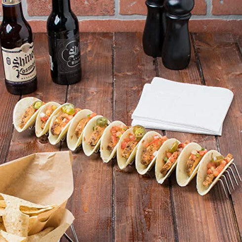 G.E.T. 4-81828 Stainless Steel Taco Holder / Stand, Holds 12 Tacos...