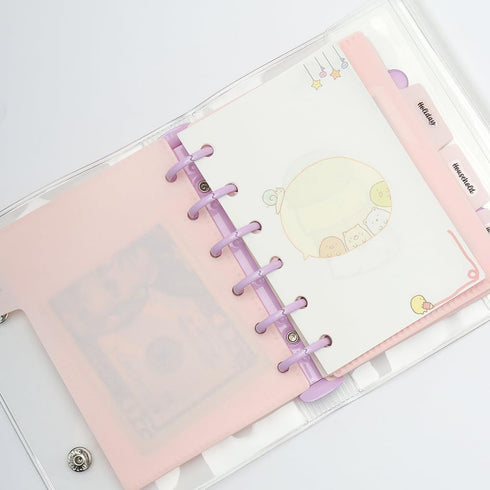 A7 Double Pockets Cash Envelopes 3 Set 4 Tabs Money Organizer for Cash Pink Card Protector Loose Leaf Bill Holder Budget Envelopes for 6 Ring Bind...