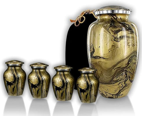 Trupoint Memorials Small Urns for Human Ashes Keepsake, Camouflage and Hunters Decorative Mini Cremation Urn for Adult Men and Women, Golden...
