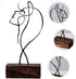 Veemoon Wrought Iron Line Characters Abstract Minimalist Female Statue Minimalist Facial Line Sculpture Home Table Ornament Tabletop Shelves Deskt...