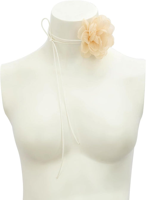 DOLLESS Flower Rose Choker Necklace Big Floral choker Necklace for Women Bohemian Summer Beach Necklace Jewelry for Women (Pink)...