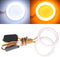 Qasim 1-Pair 70MM White+Amber Switchback 84SMD 4014 LED Car Angel Eyes Halo Ring DRL Fog Light Turn Signal Light Lamp 12V...