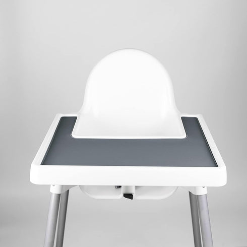 High Chair Placemat, Durable High Chair Placemat Silicone, Clean and Hygienic, Suitable for IKEA Antilop Highchai, for Toddlers and Babies (Gray)...
