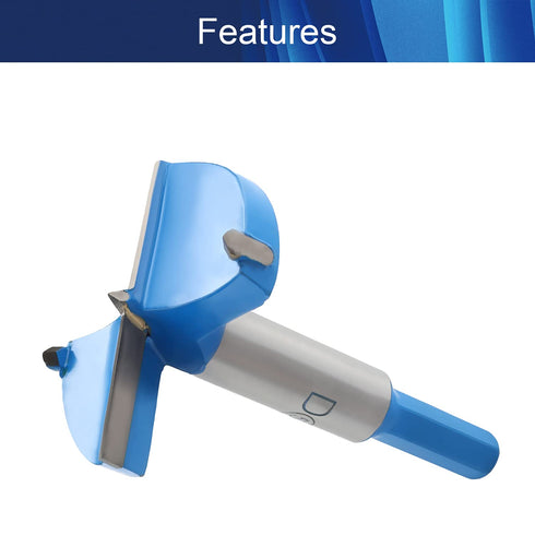 Forstner Drill Bit, 55mm Carbide Woodworking Hole Saw, Wood Drilling Cutter Boring Drill Bits with Hex Handle, for Wood, Plastic, Plywood, Blue, 1...