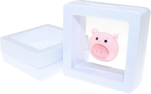 10PCS White 5 x 5 x 2cm 3D Floating Display Case 3D Floating Frame Display Holder Stands 3D Floating Jewelry Frame Coin Display Stands Jewelry Box...