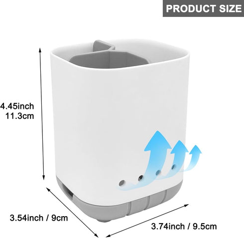 Toothbrush Holder for Bathroom,Plastic Detachable for Easy Cleaning Multi-Functional Storage,3 Slots Anti-Slip Electric Toothbrush and Toothpaste ...